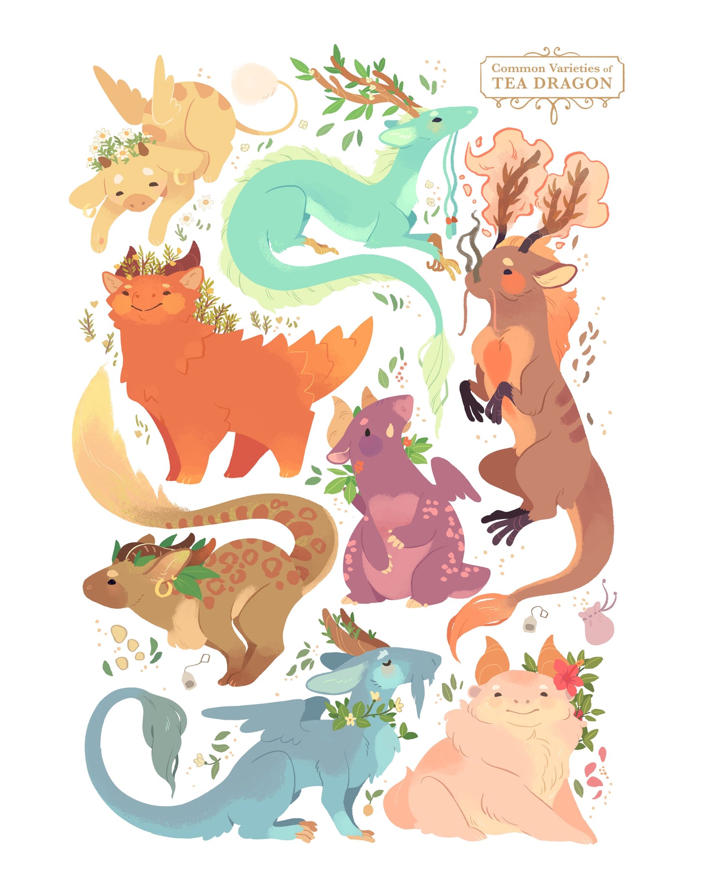 Tea Dragon: Common Varieties Giclee Art Print