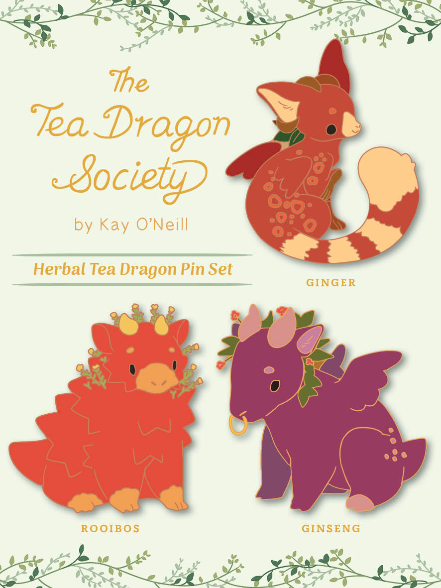 Tea Dragon Pins Set Bundle (ALL 12 PINS)