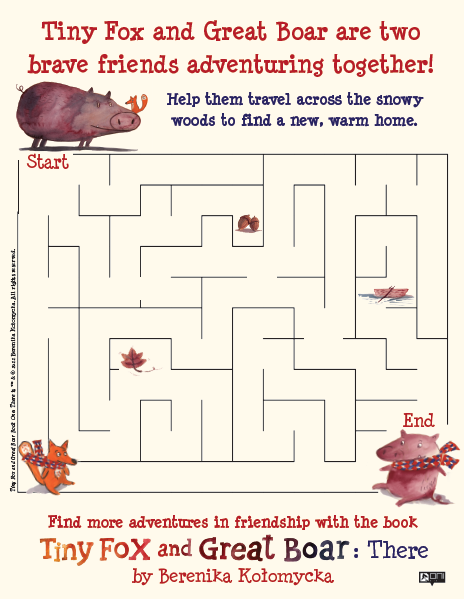 Tiny Fox & Great Boar Printable Maze